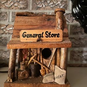 Homemade wooden birdhouse